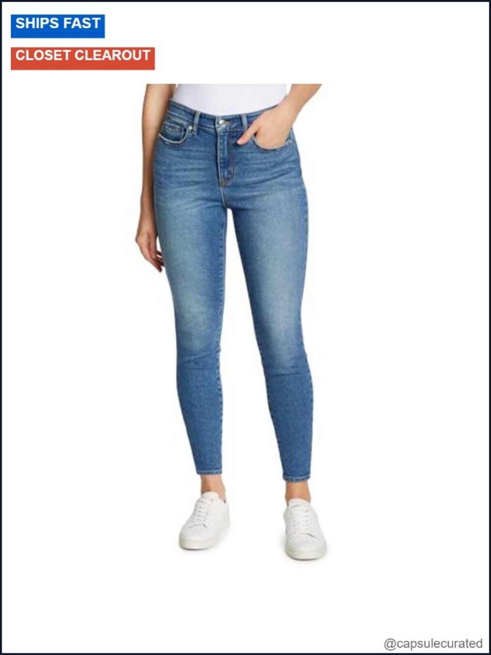 High Rise Skinny Jean with Stretch Cotton Blend